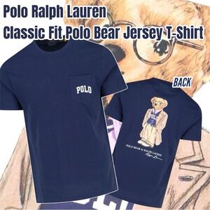 Polo Ralph Lauren Classic Fit Polo Bear Jersey T-Shirt (Navy) Med or Large NWT